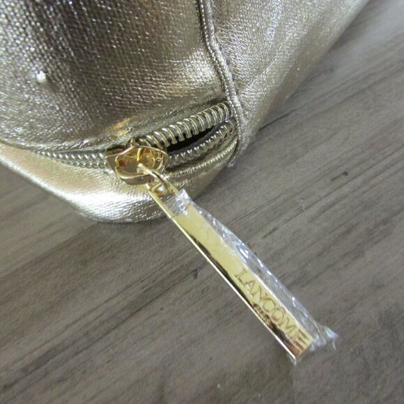 Lancome Makeup Toiletry Cosmetic Storage Travel Case Bag Gold - Picture 5 of 8